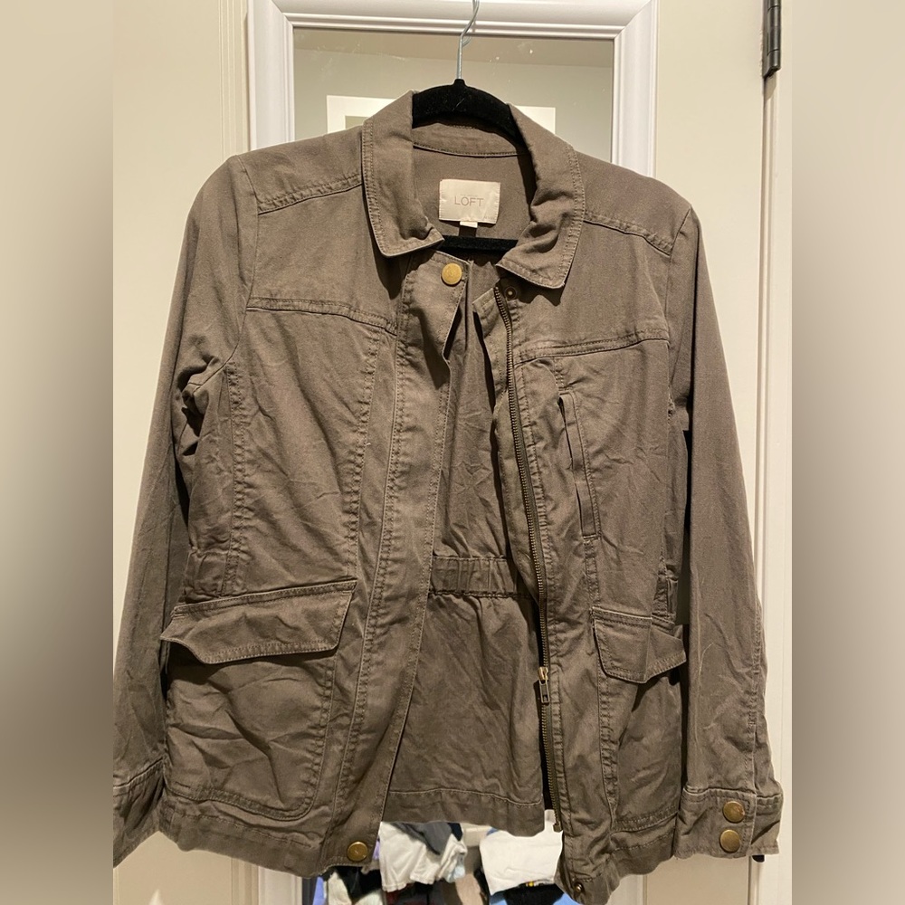 Dark green utility jacket loft